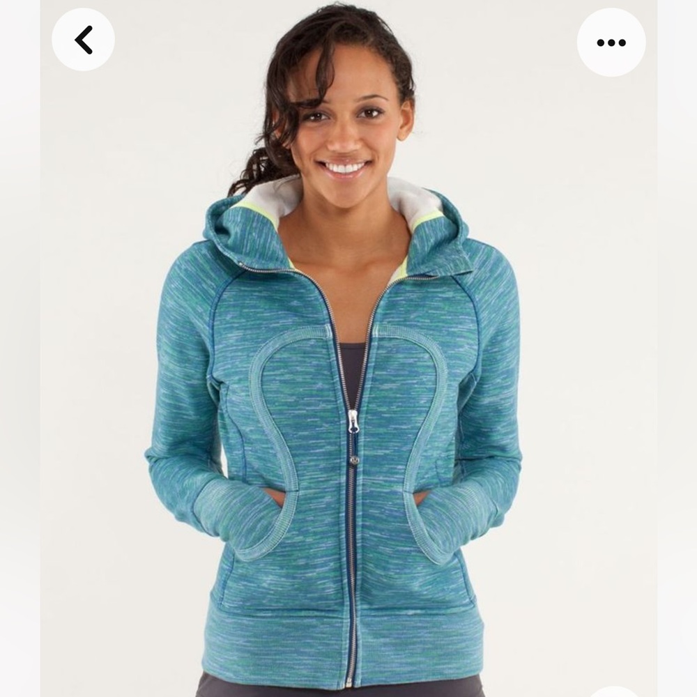 Lululemon Athletica Women Scuba Blue/Green Hoodie. Sz 10